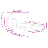 2-os. sofa dla dzieci, rozkładana, niebieska, miękki plusz