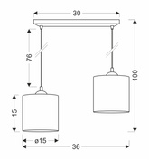 Lampa wisząca z abażurami Legno rattanowa orzechowa podwójna nad stół