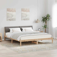 Rama łóżka Brązowy i taupe 180 x 200 cm Lite drewno sosnowe