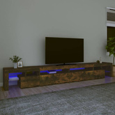 vidaXL Szafka pod TV z oświetleniem LED przydymiony dąb 290x36,5x40 cm
