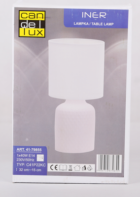 Lampka nocna Iner różowa ceramiczna z abażurem Candellux