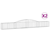 Kosze gabionowe, 2 szt, 400x30x40/60 cm, galwanizowane żelazo