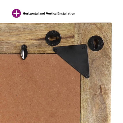 vidaXL Lustro, 70x50 cm, lite drewno mango i szkło