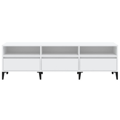 vidaXL Szafka pod TV, biała, 150x30x44,5 cm, materiał drewnopochodny wariant 8