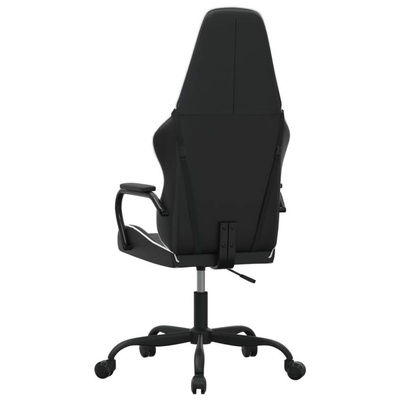 vidaXL Fotel gamingowy, czarno-biały, sztuczna skóra