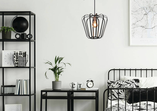 Lampa wisząca czarna metalowa loft 40W E27 Jonas 31-78483
