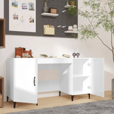 Biurko białe z połyskiem, 140x50x75 cm, materiał drewnopochodny vidaXL