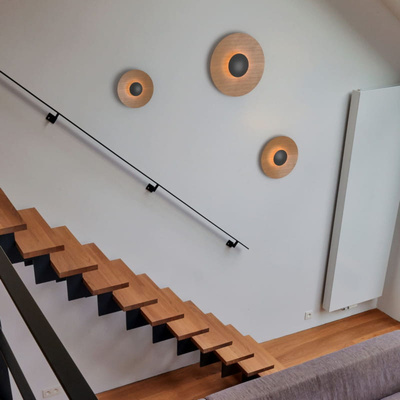 Kinkiet Nowoczesny Drewniany okrągły 45cm 12W Abruzzo Orzo