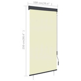 vidaXL Roleta zewnętrzna, 100x250 cm, kremowa
