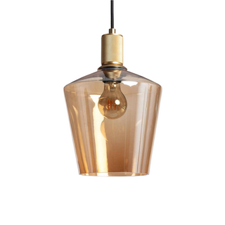 Lampa wisząca szklana bursztynowa E27 ?20cm Abruzzo Incanto