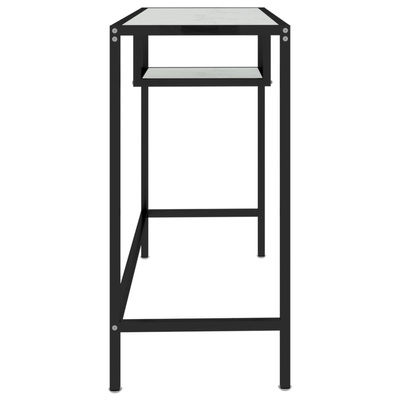 vidaXL Biurko komputerowe, biały marmur 100x36x74 cm, hartowane szkło
