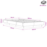 Rama łóżka podłogowego Biały 80 x 210 cm Drewno inżynieryjne