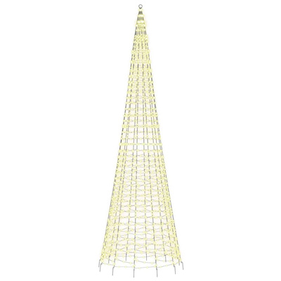 Choinka LED na maszcie 1534 LEDs Ciepła biel 500 cm
