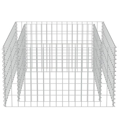 vidaXL Podwyższona donica gabionowa, galwanizowana stal, 90x90x50 cm