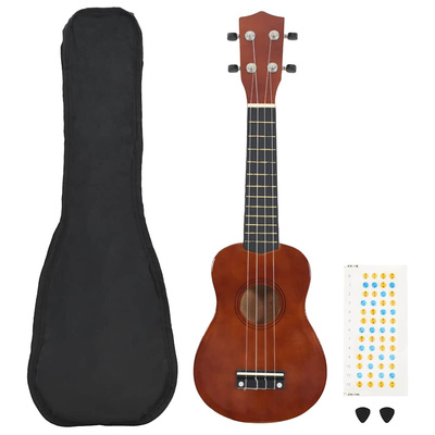 Ukulele sopranowe z pokrowcem, dla dzieci, naturalne, 21