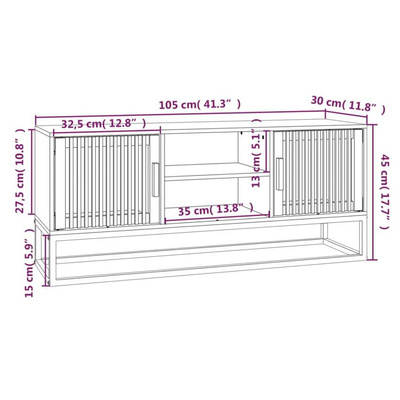 vidaXL Szafka pod TV, czarna, 105x30x45 cm, materiał drewnopochodny