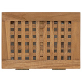 Kosz na pranie naturalny 35 x 25 x 60 cm Lite drewno teakowe