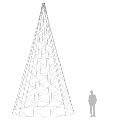 vidaXL Choinka do montażu na maszcie, 3000 zimnych białych LED, 800 cm