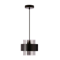 Spiega lampa wisząca czarny 1x60W E27 klosz dymiony