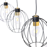 Lampa wisząca GINO 3 BLACK/GOLD