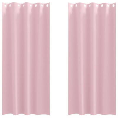 Firany blackout z kółkami 2 pcs Dziecięcy róż 225 x 140 cm