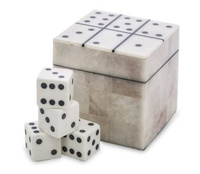 Kości do rzucania w pudełku gra czarno/biała 4szt