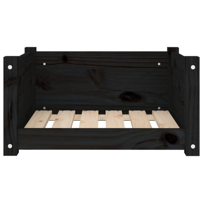 Legowisko dla psa, czarne, 55,5x45,5x28 cm, lite drewno sosnowe vidaXL