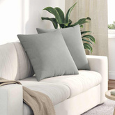 Poduszki na sofę 2 pcs Jasnoszary 80 x 80 cm tkanina