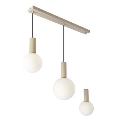 Lampa wisząca Testa beżowa klosze kule nad stół do jadalni 3xG9