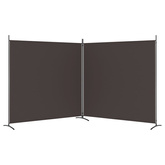 Parawan 2-panelowy, brązowy, 348x180 cm, tkanina