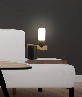 Lampka nocna Sakai Ledea czarna metalowa LED nowoczesna