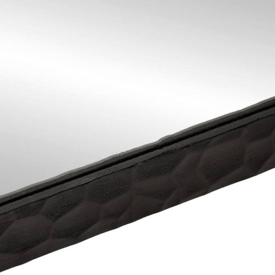 vidaXL Lustro łazienkowe, czarne, 50x70x2,5 cm, drewno mango i szkło