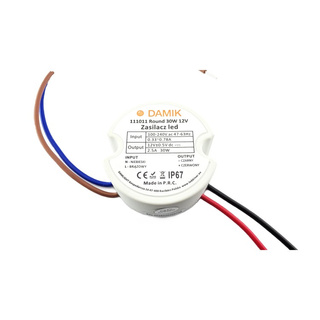 Zasilacz do taśm LED DAMIK Round 12V 30W IP67