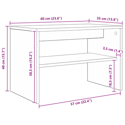 Szafka pod telewizor 60 x 35 x 40 cm Biały Drewno inżynieryjne