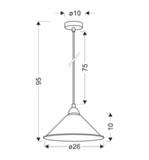 Avola Lampa Wisząca Chromowy 26 1X60W E27 Klosz Biały