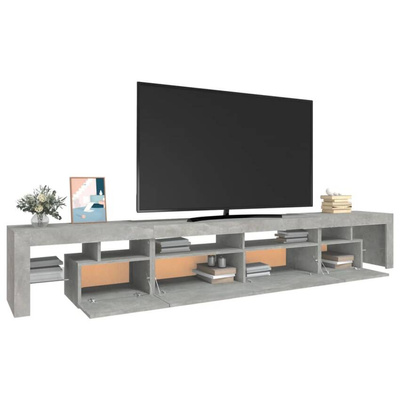vidaXL Szafka pod TV z oświetleniem LED, szarość betonu, 260x36,5x40cm