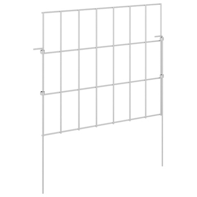 Ogrodzenie z palikami 12 szt. 35 x 30 cm Stal ocynkowana