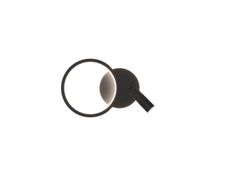 MONET lampa kinkiet koło czarny 16W LED 4000K klosz biały