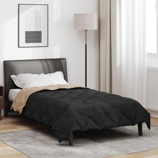 Kołdra na cały rok Czarny i Taupe 220 x 135 cm Mikrofibra