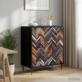 Komoda z szufladami OMMEN Wzór geometryczny 66 x 36,5 x 76 cm