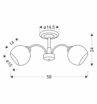 Lampa wisząca Cromat podwójna metalowo-szklana z kloszem czarna do salonu