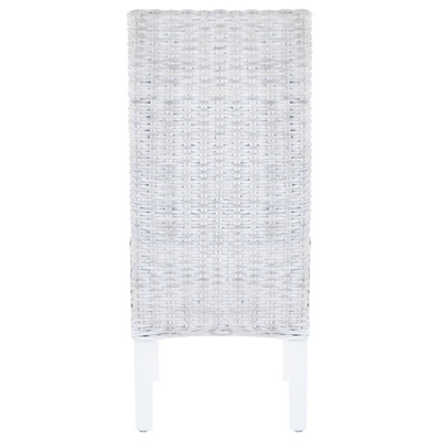 vidaXL Krzesła stołowe, 2 szt., jasny brąz, rattan Kubu i drewno mango
