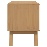 Szafka RTV OLDEN, brązowa, 114x43x57 cm, lite drewno sosnowe