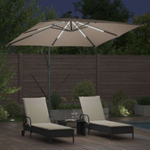 Parasol plażowy z paskami LED Ciemnoszary 249 x 249 x 250 cm
