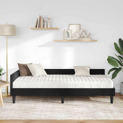 Rama Łóżka Narożnego z Materacem 2 szt. Czarny 90 x 200 cm