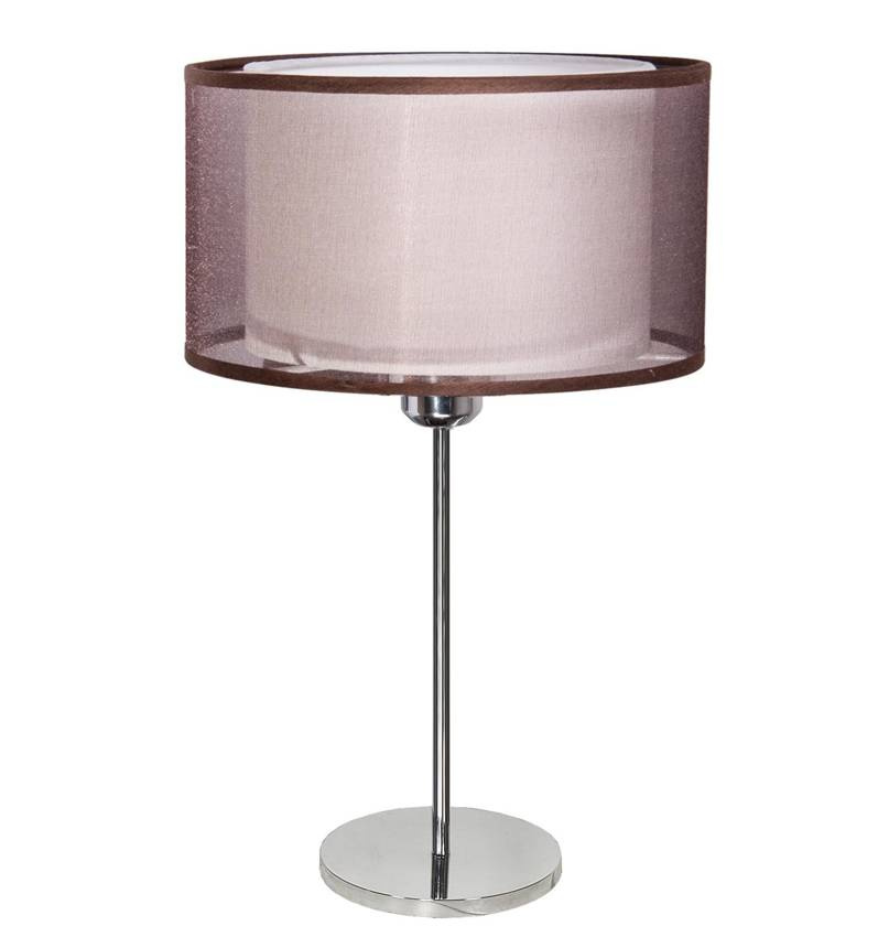 Lampka nocna Piano srebrna z abażurem 3-punktowa E14