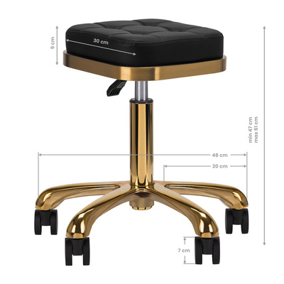 Taboret kosmetyczny M-1645 złoto czarny 137482