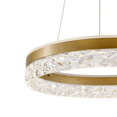 Lampa wisząca FROZI w stylu glamour – złoty klosz z kryształkami – eleganckie i nowoczesne oświetlenie salonu LED