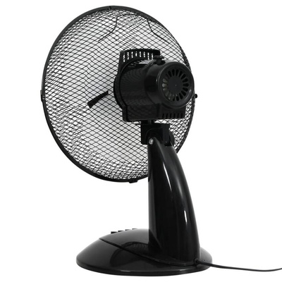 vidaXL Wentylator stołowy, 3 prędkości, 30 cm, 40 W, czarny