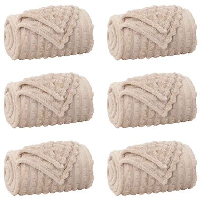 Koce narzutowe 6 pcs Beżowy 150 x 130 cm Polar